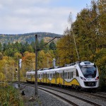 Pociąg Kolei Dolnośląskiej w trasie